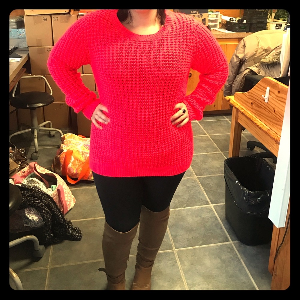 Red baggy sweater
